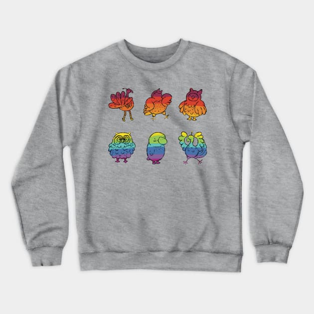 Rainbow birds Crewneck Sweatshirt by Frenchie Boops 